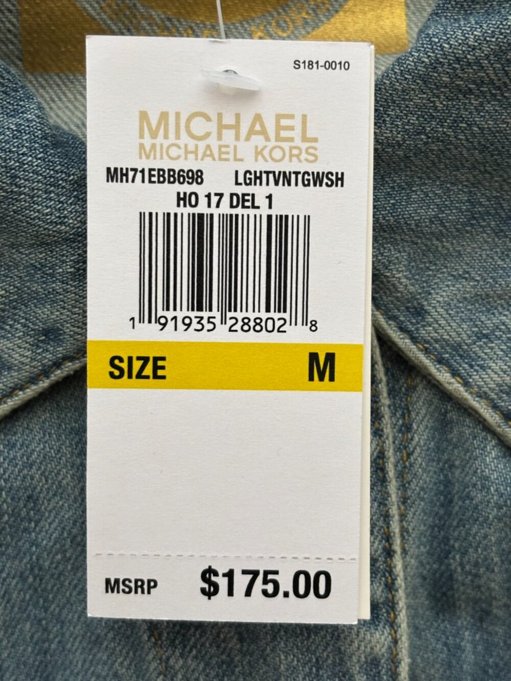 MICHAEL Michael Kors Light Vintage Wash Denim Jacket NWT Sz M Timeless Classic - Picture 5 of 15
